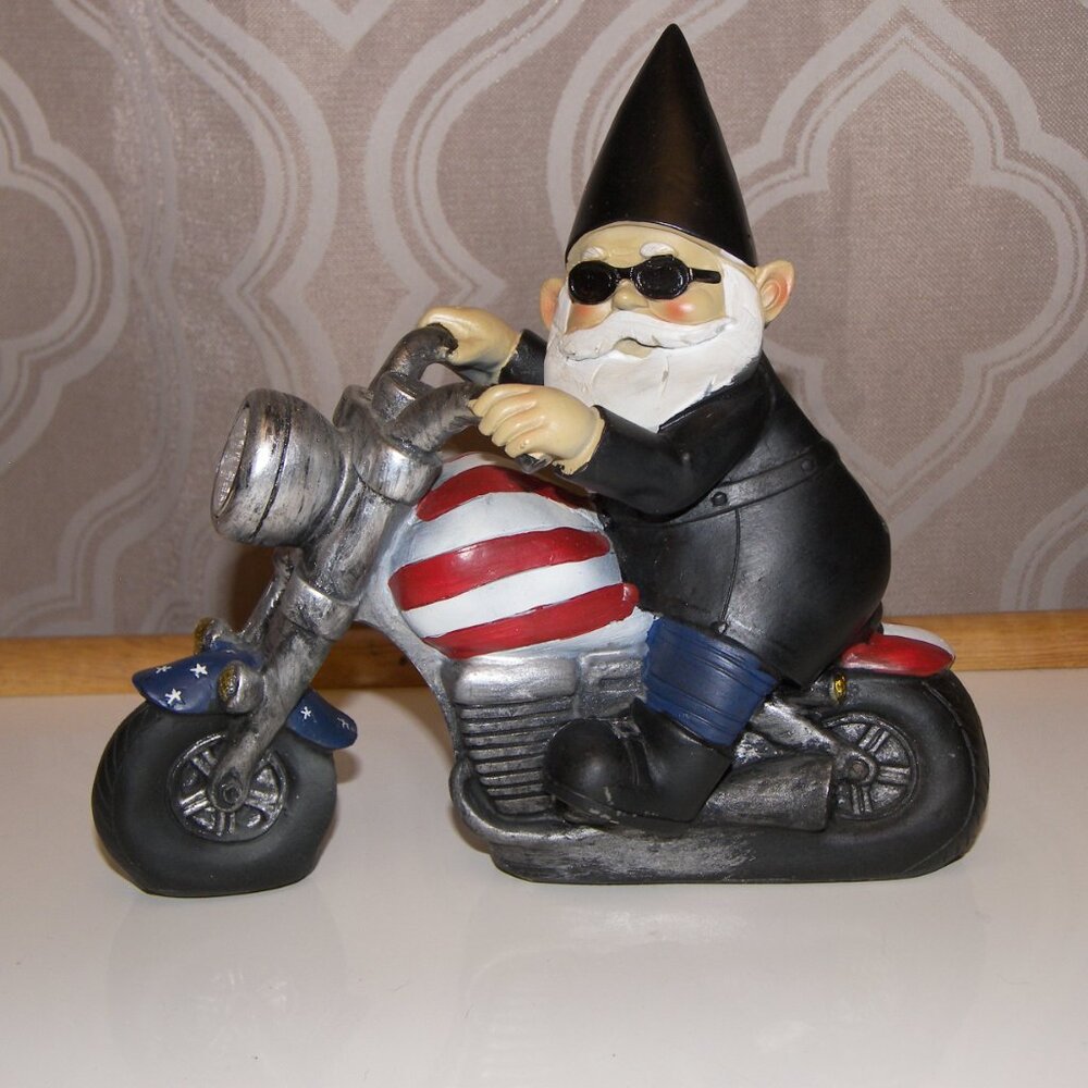 Gnome Biker on Motorcycle
